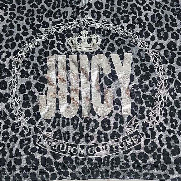 Juicy Couture Tops - JUICY by Juicy Couture Leaport Print Cropped Top size Medium Black and Gray